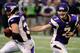 MINNEAPOLIS, MN - JANUARY 1: Christian Ponder #7 of the Minnesota Vikings hands off the ball to Toby Gerhart #32 during the first quarter against the Chicago Bears on January 1, 2012 at Mall of America Field at the Hubert H. Humphrey Metrodome in Minneapolis, Minnesota. (Photo by Hannah Foslien/Getty Images)