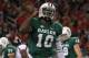 ARLINGTON, TX - NOVEMBER 26: Robert Griffin III #10 of the Baylor Bears celebrates a touchdown against the Texas Tech Red Raiders at Cowboys Stadium on November 26, 2011 in Arlington, Texas. (Photo by Ronald Martinez/Getty Images)