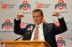 COLUMBUS, OH - NOVEMBER 28: Urban Meyer speaks to the media after being introduced as the new head coach of Ohio State football on November 28, 2011 in Columbus, Ohio. (Photo by Jamie Sabau/Getty Images)