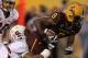 TEMPE, AZ - NOVEMBER 13: Wide receiver Gerell Robinson #8 of the Arizona State Sun Devils carries as he is tackled by safety Delano Howell #26 of the Stanford Cardinal at Sun Devil Stadium on November 13, 2010 in Tempe, Arizona. (Photo by Stephen Dunn/Getty Images)