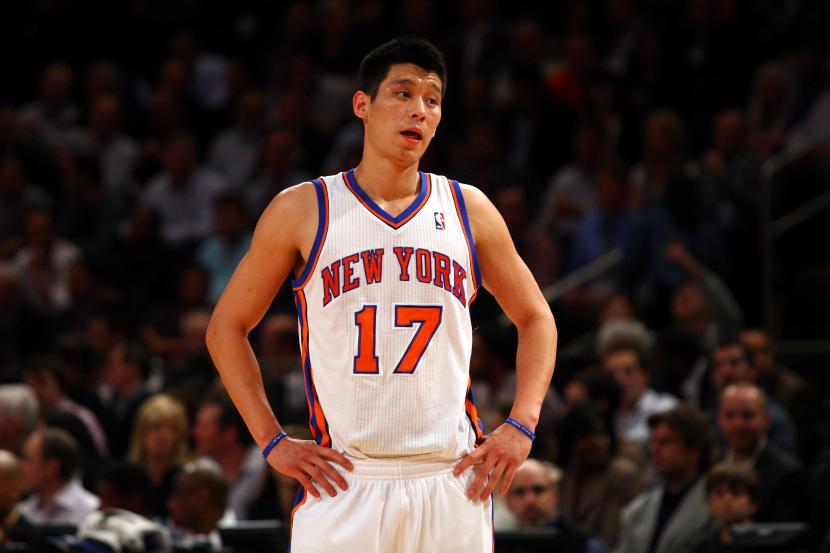New York Knicks' Jeremy Lin number 17 T-shirts sit on display at News  Photo - Getty Images