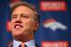 ENGLEWOOD, CO - MARCH 20: Executive vice president of football operations John Elway speaks during a news conference announcing quarterback Peyton Manning's contract with the Denver Broncos in the team meeting room at the Paul D. Bowlen Memorial Broncos Centre on March 20, 2012 in Englewood, Colorado. Manning, entering his 15th NFL season, was released by the Indianapolis Colts on March 7, 2012, where he had played his whole career. It has been reported that Manning will sign a five-year, $96 million offer. (Photo by Doug Pensinger/Getty Images)
