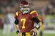 LOS ANGELES, CA - NOVEMBER 26: Quarterback Matt Barkley #7 of the USC Trojans gets ready for the game with the UCLA Bruins at the Los Angeles Memorial Coliseum on November 26, 2011 in Los Angeles, California. (Photo by Stephen Dunn/Getty Images)