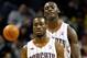 CHARLOTTE, NC - FEBRUARY 10: Kemba Walker #1 of the Charlotte Bobcats and teammates Bismack Biyombo #0 walk down the court during their game against the Chicago Bulls at Time Warner Cable Arena on February 10, 2012 in Charlotte, North Carolina. NOTE TO USER: User expressly acknowledges and agrees that, by downloading and or using this photograph, User is consenting to the terms and conditions of the Getty Images License Agreement. (Photo by Streeter Lecka/Getty Images)