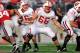 COLUMBUS, OH - OCTOBER 10: Offensive lineman Peter Konz #66 of the Wisconsin Badgers blocks against the Ohio State Buckeyes at Ohio Stadium on October 10, 2009 in Columbus, Ohio. (Photo by Jamie Sabau/Getty Images)
