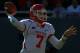 DALLAS, TX - JANUARY 02: Case Keenum #7 of the Houston Cougars throws against the Penn State Nittany Lions during the TicketCity Bowl at Cotton Bowl Stadium on January 2, 2012 in Dallas, Texas. (Photo by Ronald Martinez/Getty Images)