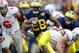 ANN ARBOR, MI - NOVEMBER 26: Fitzgerald Toussaint #28 of the Michigan Wolverines gets in the open field during a fourth quarter run while playing the Ohio State Buckeyes of the Michigan Wolverines at Michigan Stadium on November 26, 2011 in Ann Arbor, Michigan. (Photo by Gregory Shamus/Getty Images)