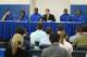 LEXINGTON, KY - APRIL 17: Anthony Davis, Doron Lamb,Terrence Jones, John Calipari the Kentucky Wildcats, Michael Kidd-Gilchrist and Marquis Teague talks with the media during the news conference in which all five players announced they will enter the NBA draft at Joe Craft Center on April 17, 2012 in Lexington, Kentucky. (Photo by Andy Lyons/Getty Images)