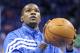 OKLAHOMA CITY, OK - APRIL 28: Kevin Durant #35 of the Oklahoma City Thunder warms up before playing the Dallas Mavericks in Game One of the Western Conference Quarterfinals in the 2012 NBA Playoffs on April 28, 2012 at the Chesapeake Energy Arena in Oklahoma City, Oklahoma. Oklahoma City defeated Dallas 99-98. NOTE TO USER: User expressly acknowledges and agrees that, by downloading and or using the photograph, User is consenting to the terms and conditions of the Getty Images License Agreement. (Photo by Brett Deering/Getty Images)