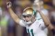 ANN ARBOR, MI - SEPTEMBER 10: Tommy Rees #11 of the Notre Dame Fighting Irish celebrates a third quarter touchdown while playing the Michigan Wolverines at Michigan Stadium on September 10, 2010 in Ann Arbor, Michigan. Michigan won the game 35-31. (Photo by Gregory Shamus/Getty Images)