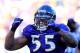 BALTIMORE, MD - JANUARY 15: Terrell Suggs #55 of the Baltimore Ravens reacts during the third quarter of the AFC Divisional playoff game against the Houston Texans at M&T Bank Stadium on January 15, 2012 in Baltimore, Maryland. (Photo by Chris Trotman/Getty Images)