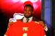 NEW YORK, NY - APRIL 26: Dontari Poe of Memphis holds up a jersey as he stands on stage after he was selected #11 overall by the Kansas City Chiefs in the first round of the 2012 NFL Draft at Radio City Music Hall on April 26, 2012 in New York City. (Photo by Al Bello/Getty Images)