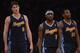 LOS ANGELES, CA - MAY 01: Ty Lawson #3, Danilo Gallinari #8 and Kenneth Faried #35 of the Denver Nuggets head back to the court trailing the Los Angeles Lakers who would go on to win 104-100 to take a 2-0 series lead during Game Two of the Western Conference Quarterfinals in the 2012 NBA Playoffs at Staples Center on May 1, 2012 in Los Angeles, California. NOTE TO USER: User expressly acknowledges and agrees that, by downloading and or using this photograph, User is consenting to the terms and conditions of the Getty Images License Agreement. (Photo by Harry How/Getty Images)