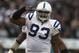 OAKLAND, CA - DECEMBER 26: Dwight Freeney #93 of the Indianapolis Colts celebrates after a sack against the Oakland Raiders during an NFL game at Oakland-Alameda County Coliseum on December 26, 2010 in Oakland, California. (Photo by Jed Jacobsohn/Getty Images)