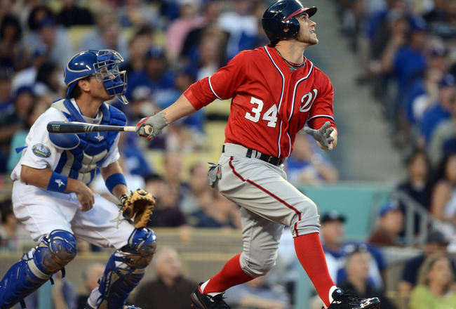 National League's Bryce Harper of the Washington Nationals takes batting  practice for the 87th All-Star