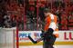 PHILADELPHIA, PA - MAY 08: Ilya Bryzgalov #30 of the Philadelphia Flyers prepares for the game against the New Jersey Devils in Game Five of the Eastern Conference Semifinals during the 2012 NHL Stanley Cup Playoffs at Wells Fargo Center on May 8, 2012 in Philadelphia, Pennsylvania. The Devils defeated the Flyers 3-1 to win the series four games to one and move on to the Conference Finals. (Photo by Bruce Bennett/Getty Images)