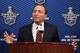 GLENDALE, AZ - MAY 07: NHL Commissioner Gary Bettman speaks at a press conference to discuss the potential sale of the Phoenix Coyotes to Greg Jamison (not pictured) before the start of Game Five of the Western Conference Semifinals between the Phoenix Coyotes and the Nashville Predators during the 2012 NHL Stanley Cup Playoffs at Jobing.com Arena on May 7, 2012 in Glendale, Arizona. (Photo by Christian Petersen/Getty Images)