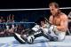 Shawn Michaels WWF title win after the grueling Iron Man match at Wrestlemania XII