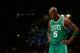 NEW YORK, NY - APRIL 17: Kevin Garnett #5 of the Boston Celtics looks on against the New York Knicks at Madison Square Garden on April 17, 2012 in New York City. NOTE TO USER: User expressly acknowledges and agrees that, by downloading and/or using this Photograph, user is consenting to the terms and conditions of the Getty Images License Agreement. (Photo by Chris Trotman/Getty Images)