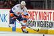 NEWARK, NJ - APRIL 03: John Tavares #91 of the New York Islanders skates against the New Jersey Devils at the Prudential Center on April 3, 2012 in Newark, New Jersey. The Devils defeated the Islanders 3-1. (Photo by Bruce Bennett/Getty Images)
