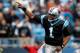 CHARLOTTE, NC - DECEMBER 24: Cam Newton #1 of the Carolina Panthers celebrates after his team scored a touchdown during their game against the Tampa Bay Buccaneers at Bank of America Stadium on December 24, 2011 in Charlotte, North Carolina. (Photo by Streeter Lecka/Getty Images)