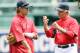 BOSTON, MA - MAY 13: Manager Bobby Valentine #25 talks with Daisuke Matsuzaka #18 of the Boston Red Sox before the game against the Cleveland Indians on April 21, 2012 at Fenway Park in Boston, Massachusetts. (Photo by Elsa/Getty Images)