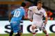 CATANIA, ITALY - MAY 02: Francesco Lodi (L) of Catania competes for the ball with Gaston Ramirez of Bologna during the Serie A match between Catania Calcio and Bologna FC at Stadio Angelo Massimino on May 2, 2012 in Catania, Italy. (Photo by Maurizio Lagana/Getty Images)