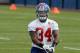 EAST RUTHERFORD, NJ - MAY 11: David Wilson #34 of the New York Giants work out during Giants minicamp at Timex Performance Center on May 11, 2012 in East Rutherford, New Jersey. (Photo by Jim McIsaac/Getty Images)