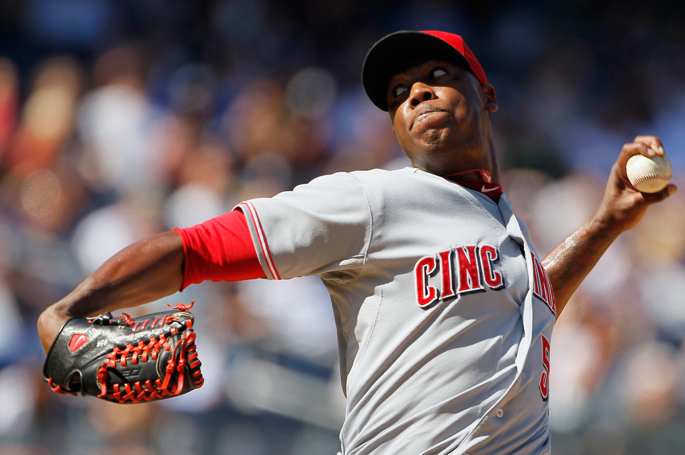 Reds Pitcher Aroldis Chapman, Hit in Face by Line Drive, 'Very