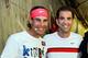 INDIAN WELLS, CA - MARCH 12: ( L-R) Rafael Nadal of Spain, his doubles teammate Andre Agassi, former player Pete Sampras, and his doubles teammate Roger Federer of Switzerland, during Hit for Haiti, a charity event during the BNP Paribas Open on March 12, 2010 in Indian Wells, California. (Photo by Kevork Djansezian/Getty Images)