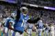 DETROIT, MI - NOVEMBER 20: Titus Young #16 of the Detroit Lions celebrate a second quarter touchdown while playing the Carolina Panthers at Ford Field on November 20, 2011 in Detroit, Michigan. (Photo by Gregory Shamus/Getty Images)