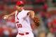 ST. LOUIS, MO - MAY 22: Starter Adam Wainwright #50 of the St. Louis Cardinals pitches against the San Diego Padres at Busch Stadium on May 22, 2012 in St. Louis, Missouri. (Photo by Dilip Vishwanat/Getty Images)