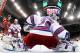 NEWARK, NJ - MAY 21: Henrik Lundqvist #30 of the New York Rangers defends against the New Jersey Devils in Game Four of the Eastern Conference Final during the 2012 NHL Stanley Cup Playoffs at the Prudential Center on May 21, 2012 in Newark, New Jersey. (Photo by Jim McIsaac/Getty Images)