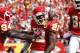 KANSAS CITY, MO - SEPTEMBER 26: Dexter McCluster #22 of the Kansas City Chiefs celebrates with Chris Chambers #84 after a 31-yard touchdown reception against the San Francisco 49ers at Arrowhead Stadium on September 26, 2010 in Kansas City, Missouri. The Chiefs won 31-10. (Photo by Joe Robbins/Getty Images)