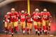 SAN FRANCISCO, CA - JANUARY 22: (L-R) Alex Boone #75, Tavares Gooden #56, Ricky Jean Francois #95 and Chilo Rachal #62 of the San Francisco 49ers run onto the field to play against the New York Giants during the NFC Championship Game at Candlestick Park on January 22, 2012 in San Francisco, California. (Photo by Ezra Shaw/Getty Images)