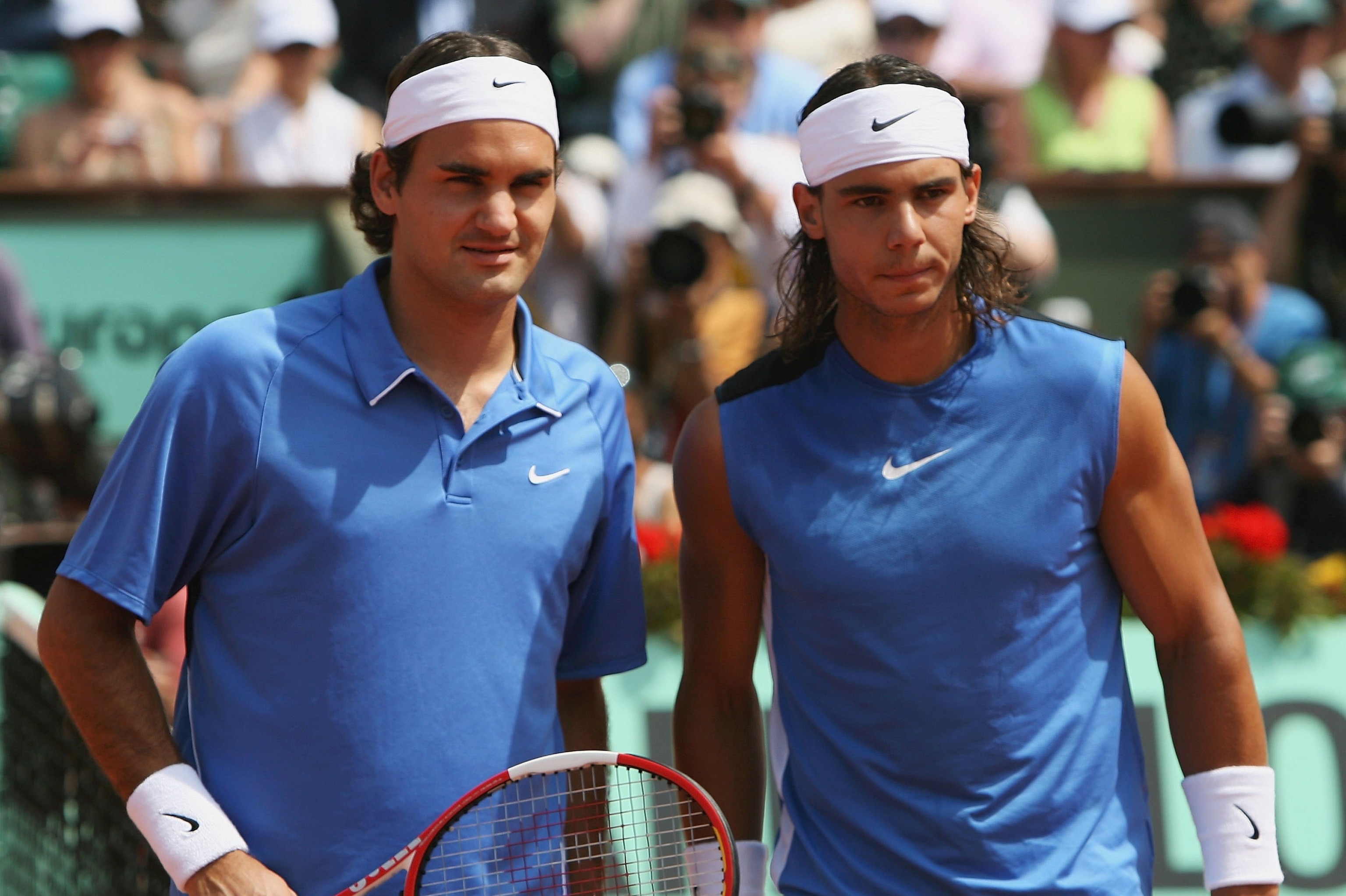 picture Rafael Nadal 2006 French Open roger federer and rafael nadal