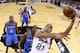 SAN ANTONIO, TX - MAY 27: Tim Duncan #21 of the San Antonio Spurs lays the ball up in front of Kendrick Perkins #5 of the Oklahoma City Thunder in the second half in Game One of the Western Conference Finals of the 2012 NBA Playoffs at AT&T Center on May 27, 2012 in San Antonio, Texas. NOTE TO USER: User expressly acknowledges and agrees that, by downloading and or using this photograph, user is consenting to the terms and conditions of the Getty Images License Agreement. ((Photo by Ronald Martinez/Getty Images)