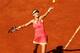PARIS, FRANCE - MAY 28: Victoria Azarenka of Belarus serves in her women's singles first round match against Alberta Brianti of Italy during day 2 of the French Open at Roland Garros on May 28, 2012 in Paris, France. (Photo by Matthew Stockman/Getty Images)