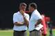 TAMPA, FL - MAY 4: General manager Mark Dominick and coach Greg Schiano of the Tampa Bay Buccaneers watch a rookie practice at the Buccaneers practice facility May 4, 2012 in Tampa, Florida. (Photo by Al Messerschmidt/Getty Images)