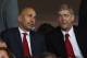 LONDON, ENGLAND - SEPTEMBER 28: Arsene Wenger manager of Arsenal (R) and Ivan Gazidis, CEO of Arsenal (L) look on prior to the UEFA Champions League Group F match between Arsenal and Olympiacos at the Emirates Stadium on September 28, 2011 in London, England. (Photo by Clive Rose/Getty Images)