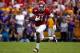 BATON ROUGE, LA - NOVEMBER 25: Wide receiver Cobi Hamilton #11 of the Arkansas Razorbacks runs after a catch for 15-yards in the first quarter against the LSU Tigers at Tiger Stadium on November 25, 2011 in Baton Rouge, Louisiana. (Photo by Chris Graythen/Getty Images)