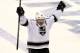 NEWARK, NJ - JUNE 02: Dustin Brown #23 of the Los Angeles Kings celebrates after Jeff Carter #77 (not pictured) scores the game winning goal in overtime against the New Jersey Devils during Game Two of the 2012 NHL Stanley Cup Final at the Prudential Center on June 2, 2012 in Newark, New Jersey. (Photo by Jim McIsaac/Getty Images)