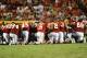 KANSAS CITY, MO - AUGUST 27: Players for the Kansas City Chiefs gather on the field to pray for Cameron Sheffield who suffered an injury during a preseason game against the Philadelphia Eagles at Arrowhead Stadium on August 27, 2010 in Kansas City, Missouri. (Photo by G. Newman Lowrance/Getty Images)