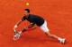 PARIS, FRANCE - JUNE 03: Novak Djokovic of Serbia plays a forehand in his men's singles fourth round match against Andreas Seppi of Italy during day 8 of the French Open at Roland Garros on June 3, 2012 in Paris, France. (Photo by Mike Hewitt/Getty Images)