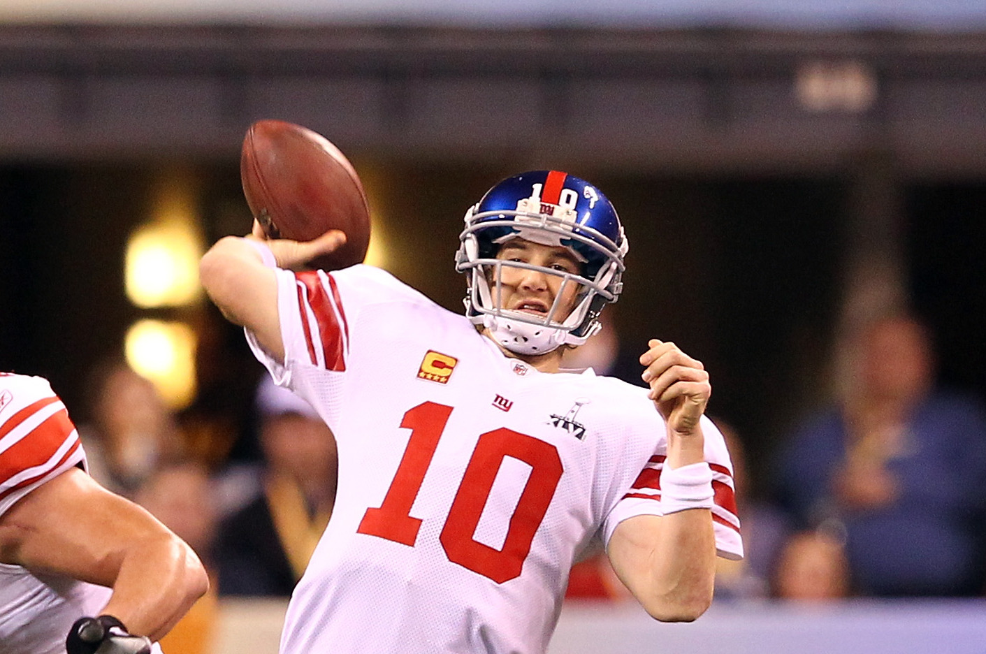 New York Giants quarterback Eli Manning, NFL Network's Kurt Warner