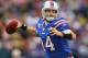ORCHARD PARK, NY - DECEMBER 04: Ryan Fitzpatrick #14 of the Buffalo Bills throws against the Tennessee Titans at Ralph Wilson Stadium on December 4, 2011 in Orchard Park, New York.Tennessee won 23-17. (Photo by Rick Stewart/Getty Images)