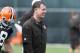 BEREA, OH - MAY 12: Head coach Pat Shurmur of the Cleveland Browns during the second day of minicamp at Cleveland Browns training facility on May 12, 2012 in Berea, Ohio. (Photo by Jason Miller/Getty Images)