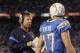 Head Coach Norv Turner and the San Diego Chargers' QB, Philip Rivers.