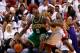 MIAMI, FL - JUNE 05: Kevin Garnett #5 of the Boston Celtics posts up against LeBron James #6 of the Miami Heat in Game Five of the Eastern Conference Finals in the 2012 NBA Playoffs on June 5, 2012 at American Airlines Arena in Miami, Florida. NOTE TO USER: User expressly acknowledges and agrees that, by downloading and or using this photograph, User is consenting to the terms and conditions of the Getty Images License Agreement. (Photo by Mike Ehrmann/Getty Images)