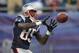 FOXBORO, MA - SEPTEMBER 1: Chad Ochocinco #85 of the New England Patriots completes a drill before a game with the New York Giants at Gillette Stadium on September 1, 2011 in Foxboro, Massachusetts. (Photo by Jim Rogash/Getty Images)